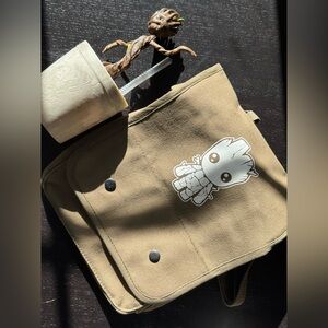 Baby Groot Side Canvas Bag + Bonus Disney Parks I Am Groot Cup